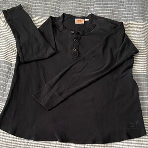 BOSS ORANGE Black Long Sleeve Henley